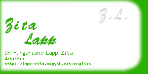 zita lapp business card